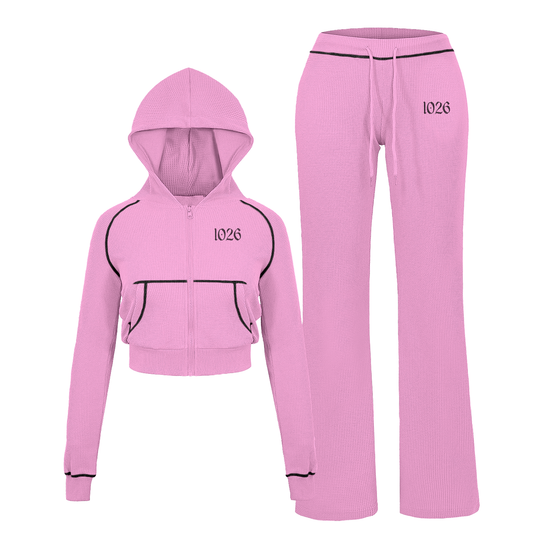 Waffle Knit Set (Pink)